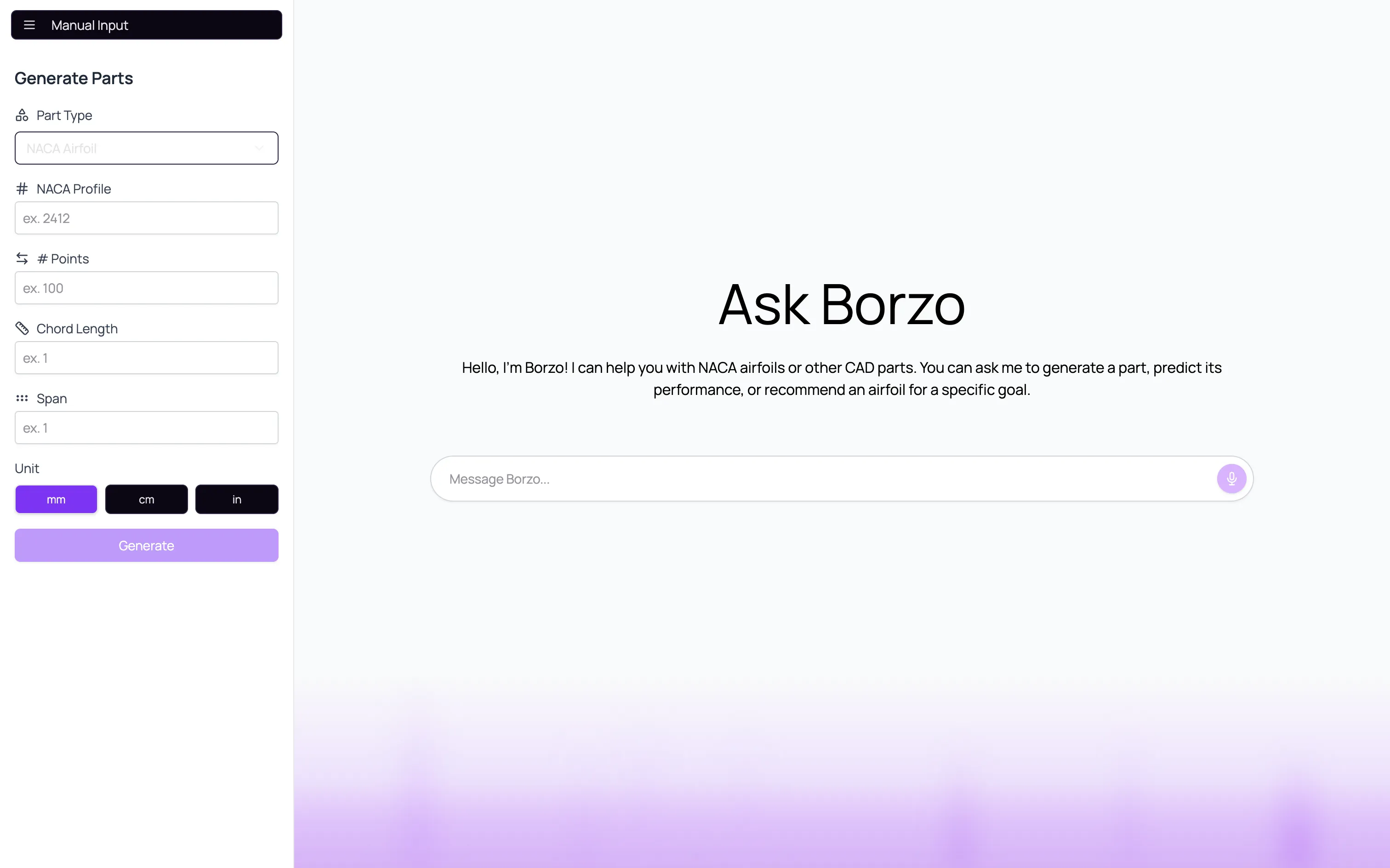 A sleek frontend for an airfoil generation tool.